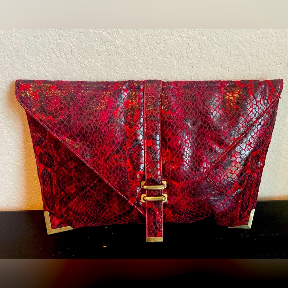 Large Clutch Red Snakeskin ⭐️BUNDLE & SAVE ⭐️